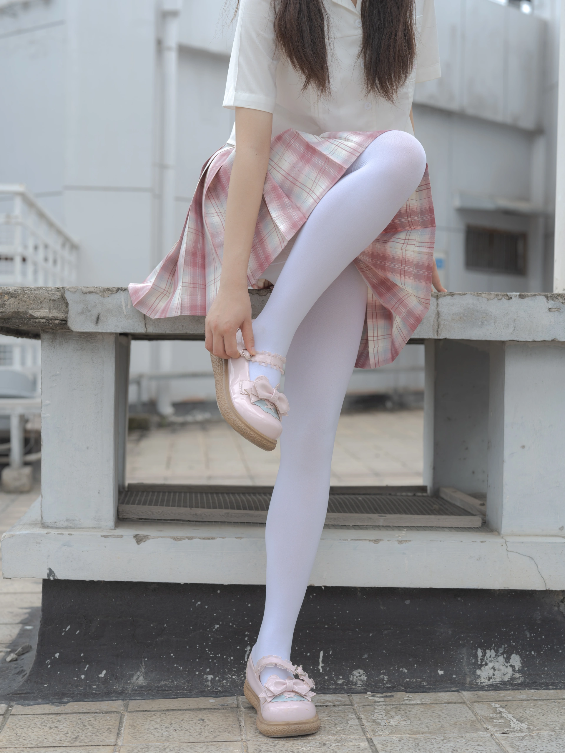 森萝财团写真 – 小圆 试拍 JKJK格子裙插图4